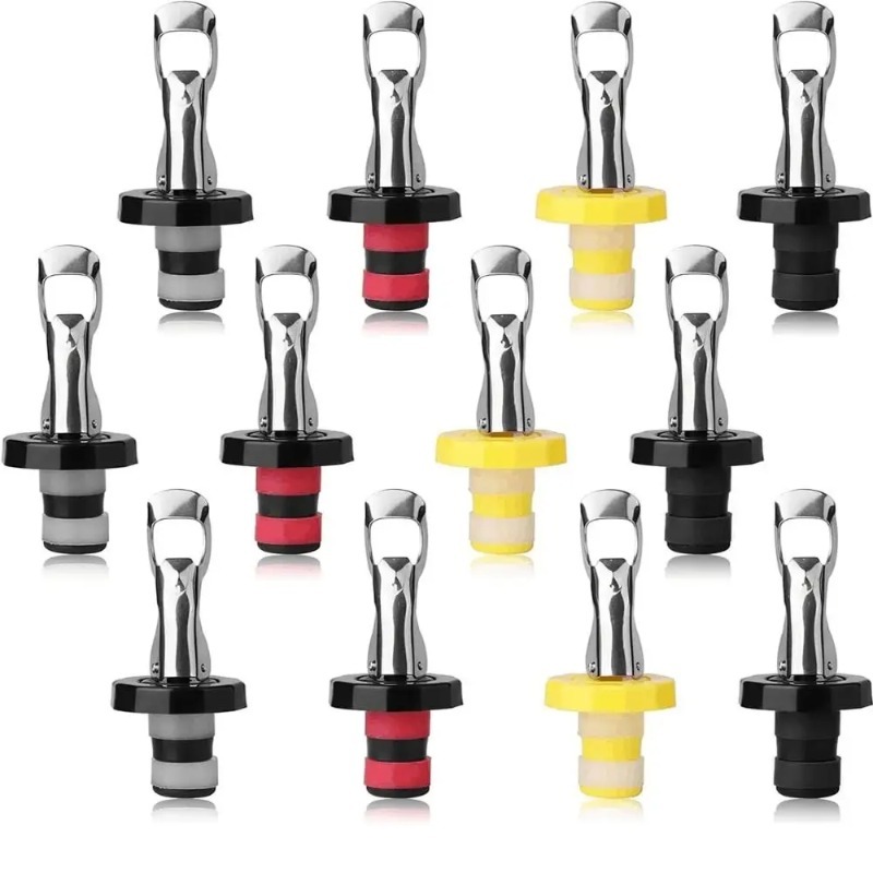 Wine Preservation Pump - 1/12PCS Vacuum Bottle Stoppers Silicone Wine