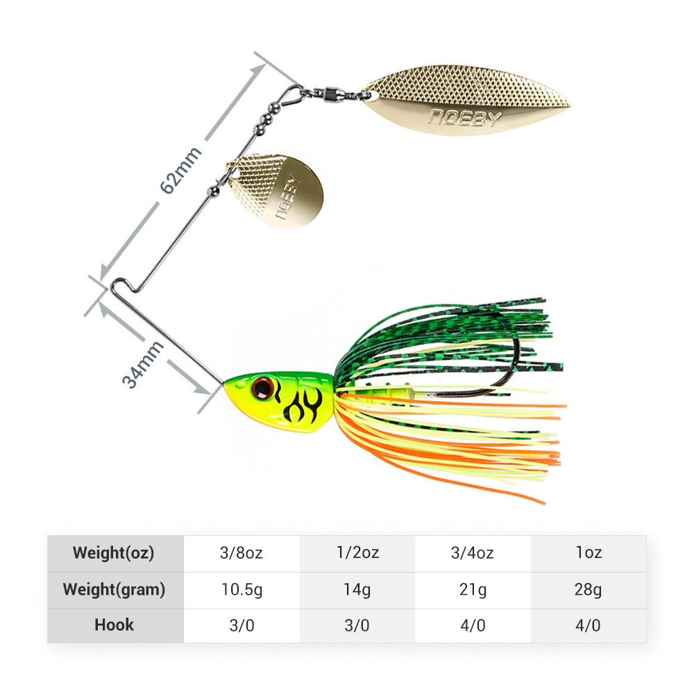 Noeby Spinnerbait 10.5g 14g 21 - Jigger Double Sided ulasan dan harga