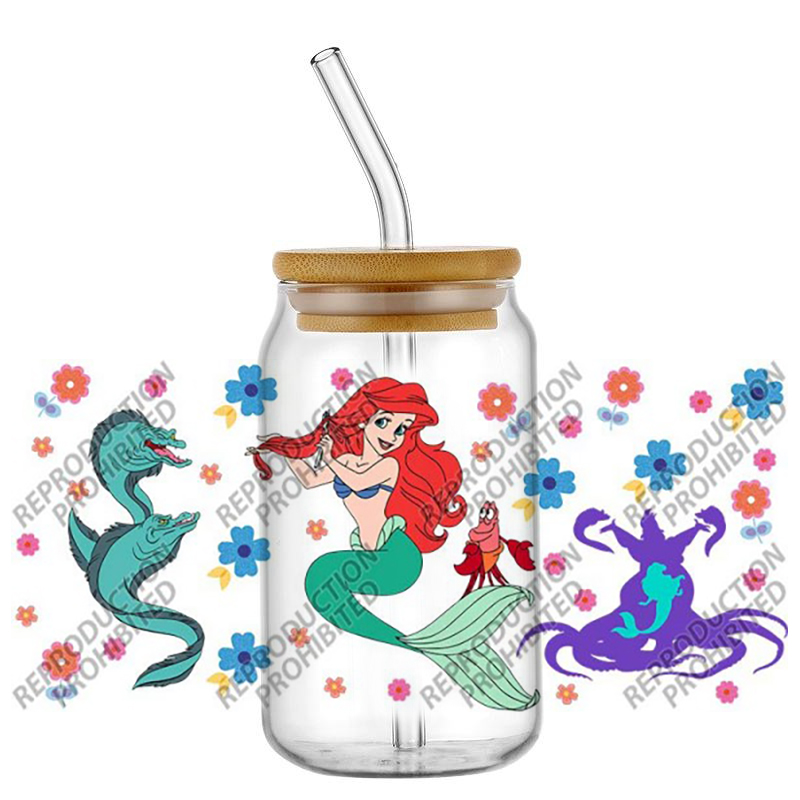 Popular Retro Cartoon Mermaid  - Old Fashioned Glass ulasan dan harga
