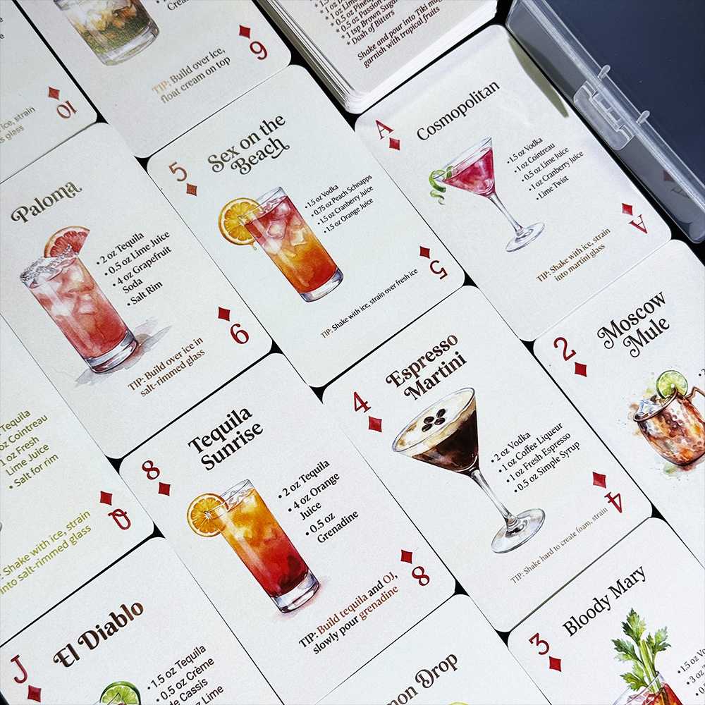 54pcs Cocktail Recipes Playing - Cocktail Recipe Book ulasan dan harga