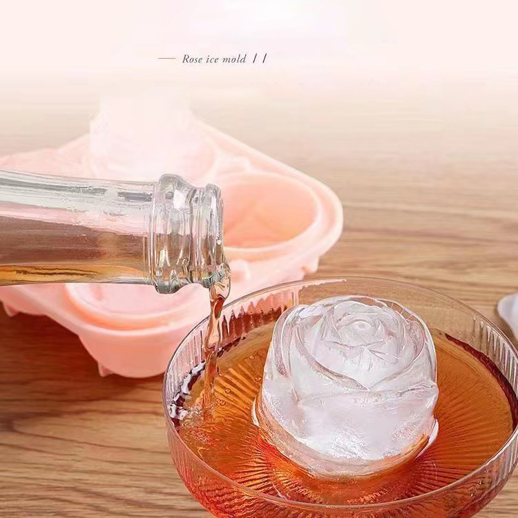 3D Rose Ice Molds 4 Holes Ice  - Ice Mold Sphere ulasan dan harga