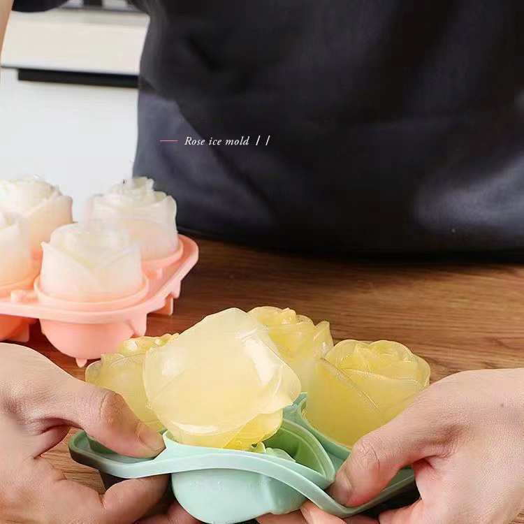 3D Rose Ice Molds 4 Holes Ice  - Ice Mold Sphere ulasan dan harga