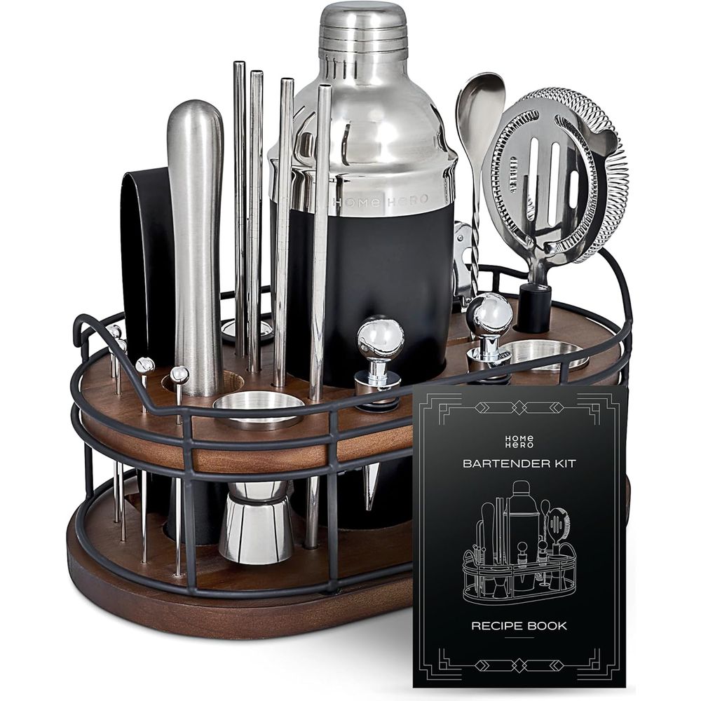 22-Piece Cocktail Shaker & Bar - Cocktail Recipe Book ulasan dan harga