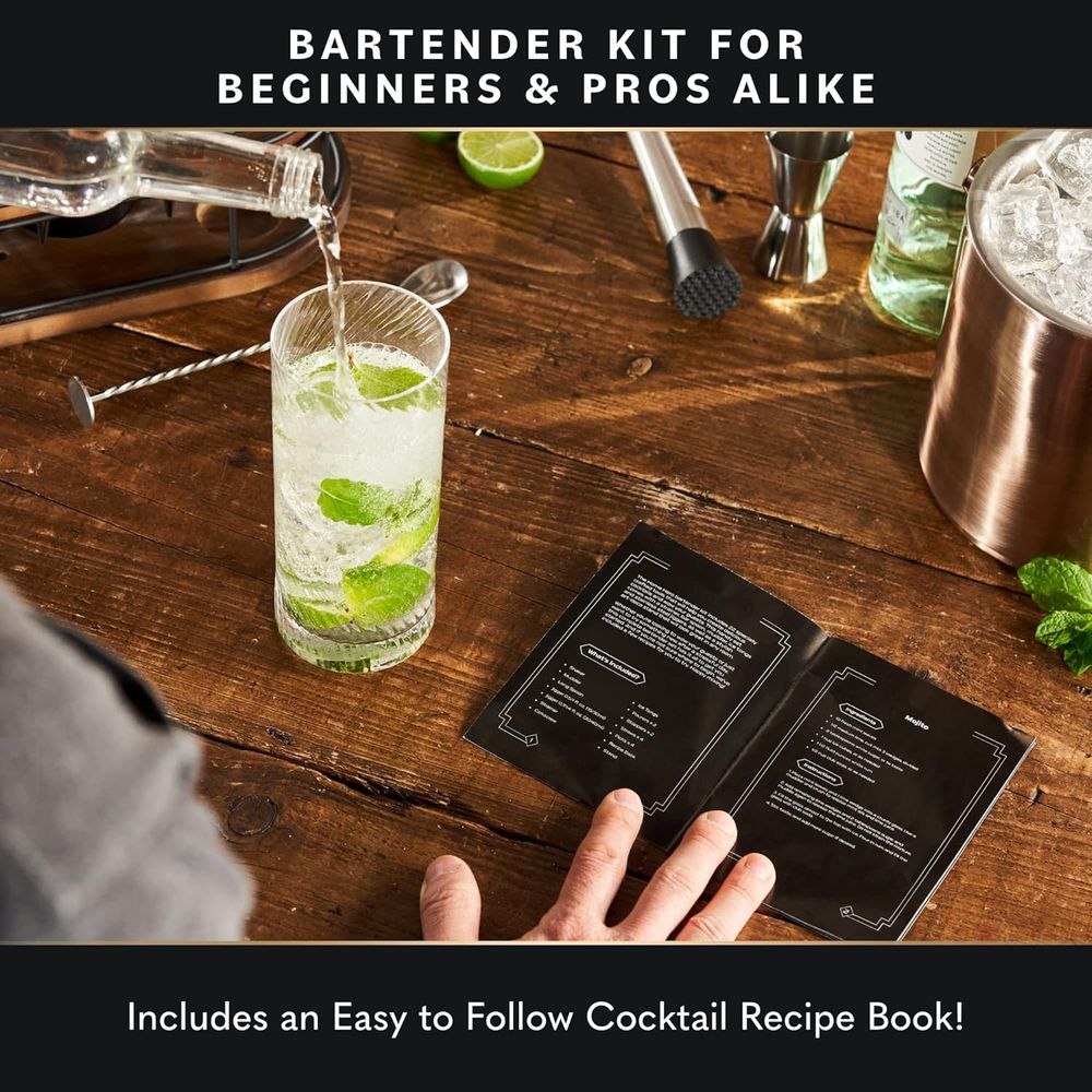 22-Piece Cocktail Shaker & Bar - Cocktail Recipe Book ulasan dan harga
