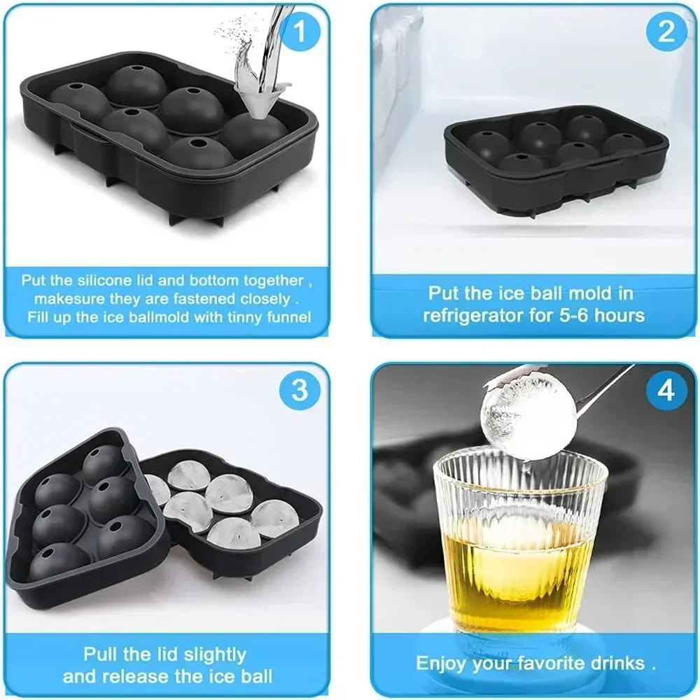 6 Cavity Ice Ball Mold Food Gr - Ice Mold Sphere ulasan dan harga