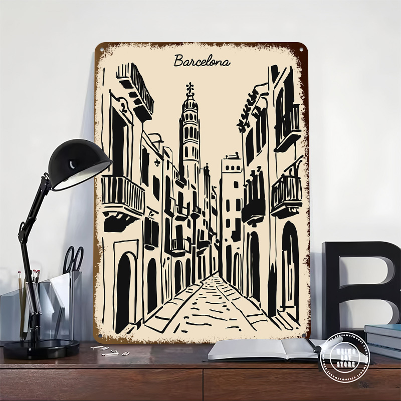 Barcelona Street Metal Poster  - Home Barcelona ulasan dan harga