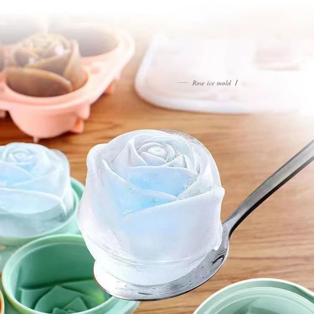 3d rose silicone ice molds 4-h - Ice Mold Sphere ulasan dan harga