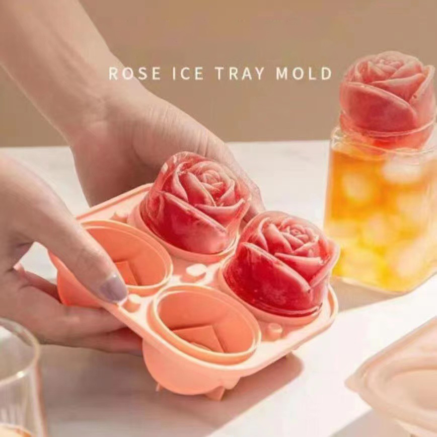 3d rose silicone ice molds 4-h - Ice Mold Sphere ulasan dan harga