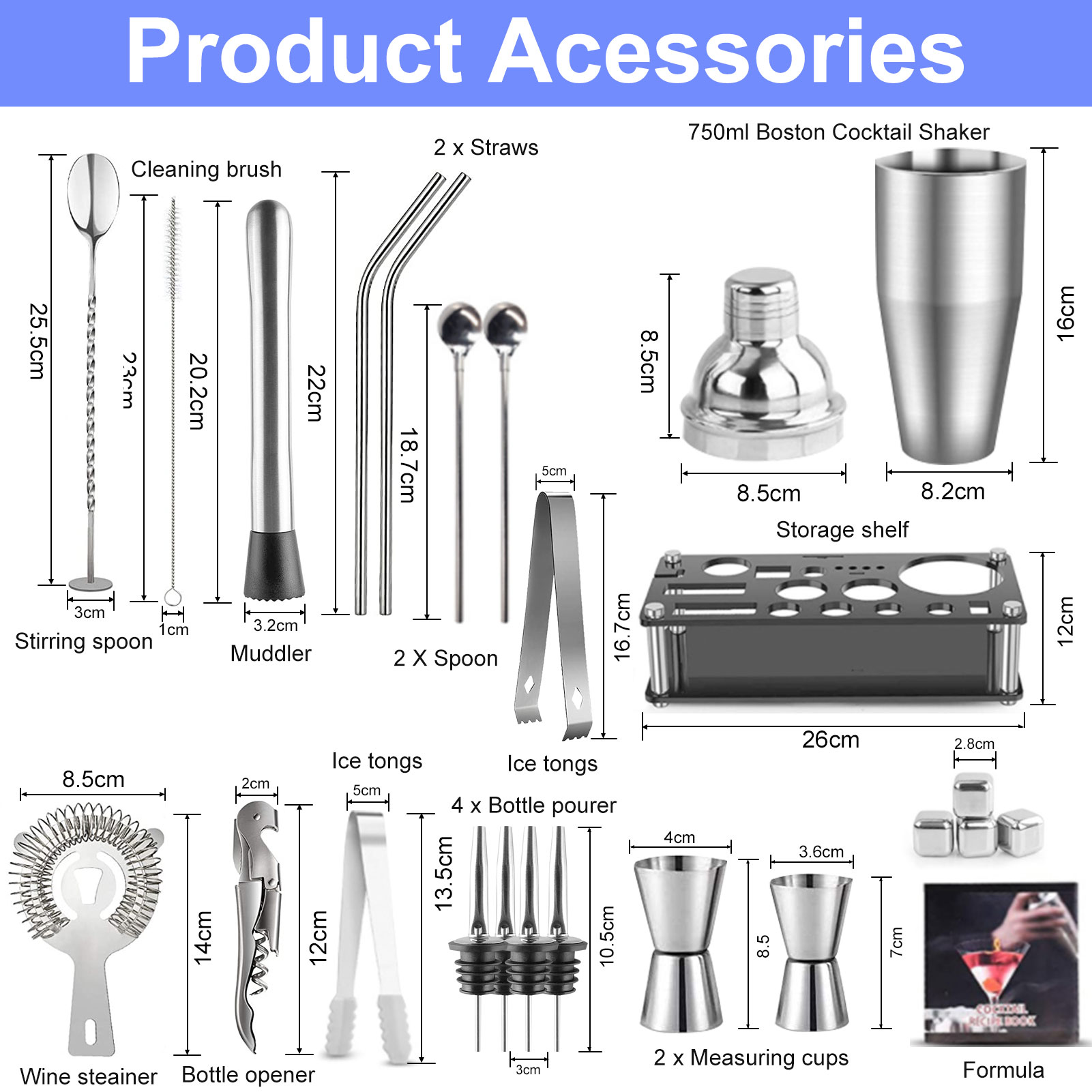 Cocktail Making Set Shaker Sta - Cocktail Recipe Book ulasan dan harga
